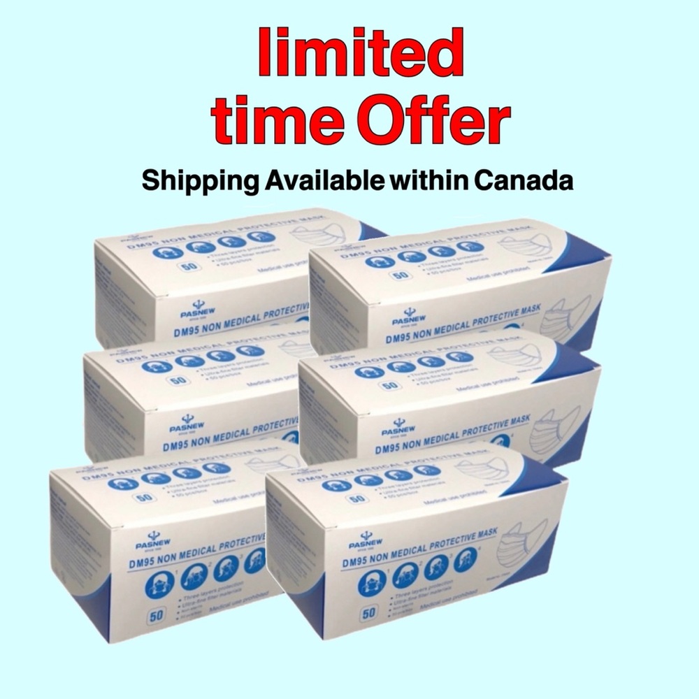 Masks (6Boxes X 50 = 300 Masks)LIMITED TIME OFFER